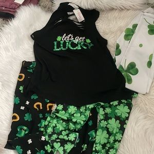 ST PATRICKS DAY LETS GET LUCKY MUSCLE TANK  NWT one size